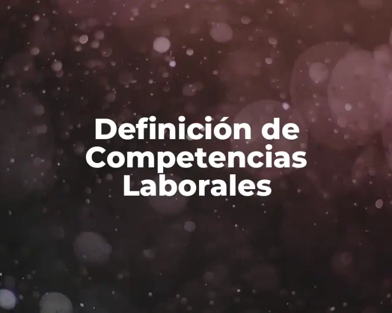 Definición de Competencias Laborales