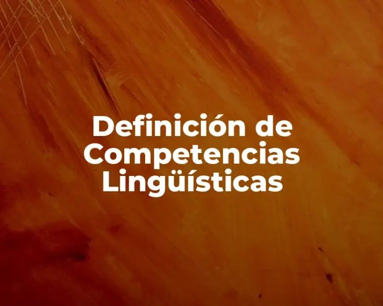 Definición de Competencias Lingüísticas