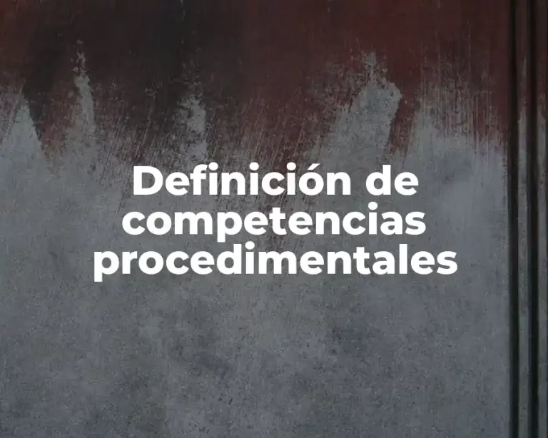 Definición de competencias procedimentales