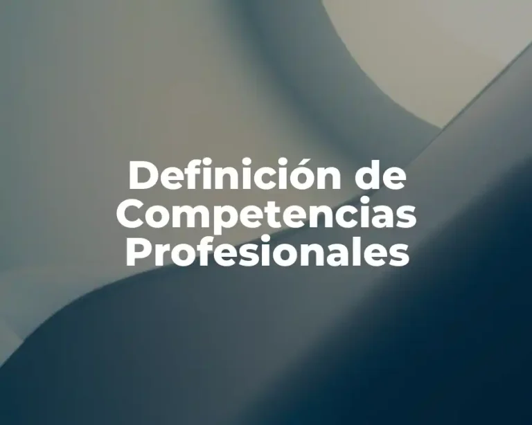 Definición de Competencias Profesionales