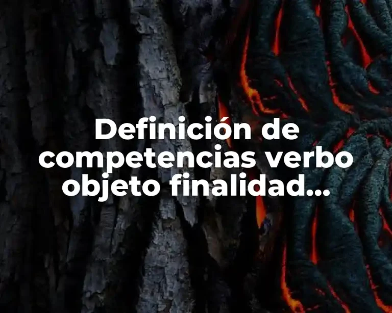 Definición de competencias verbo objeto finalidad condición de idoneidad