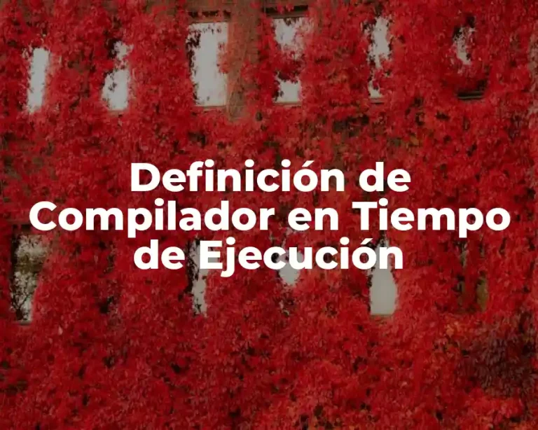 Definición de Compilador en Tiempo de Ejecución