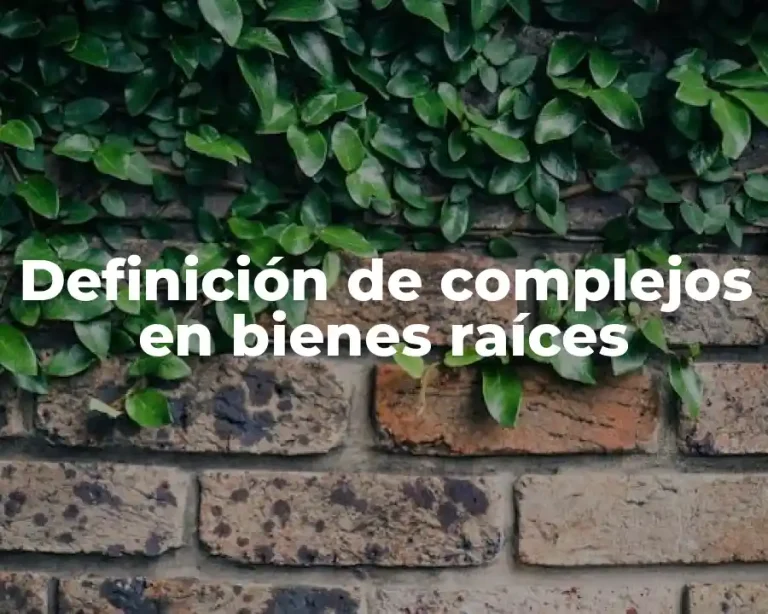 Definición de complejos en bienes raíces