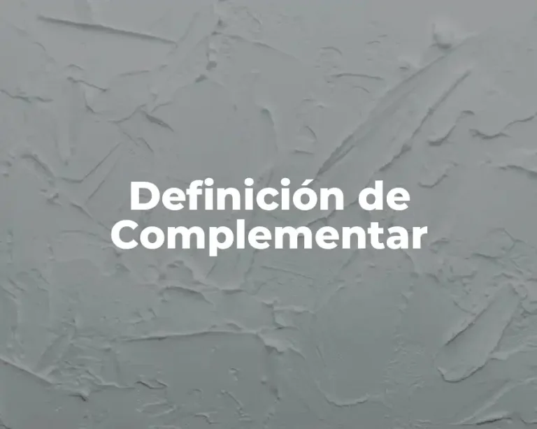 Definición de Complementar