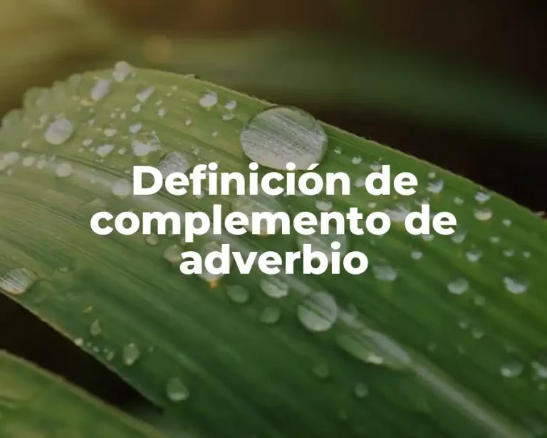 Definición de complemento de adverbio
