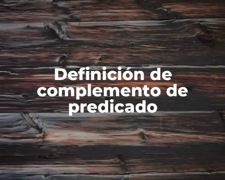 Definición de complemento de predicado