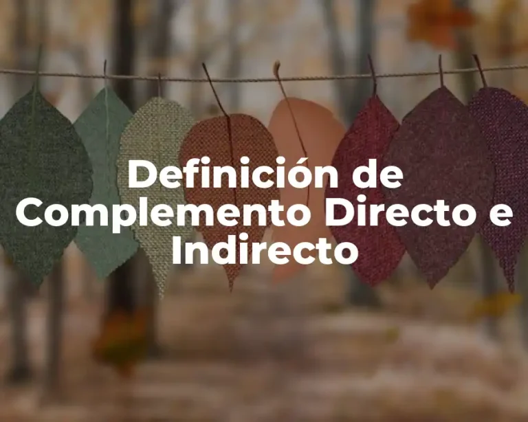 Definición de Complemento Directo e Indirecto