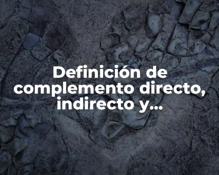 Definición de complemento directo, indirecto y circunstancial