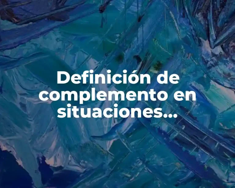 Definición de complemento en situaciones problemáticas