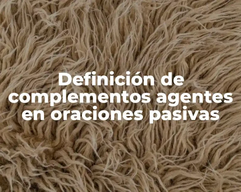 Definición de complementos agentes en oraciones pasivas
