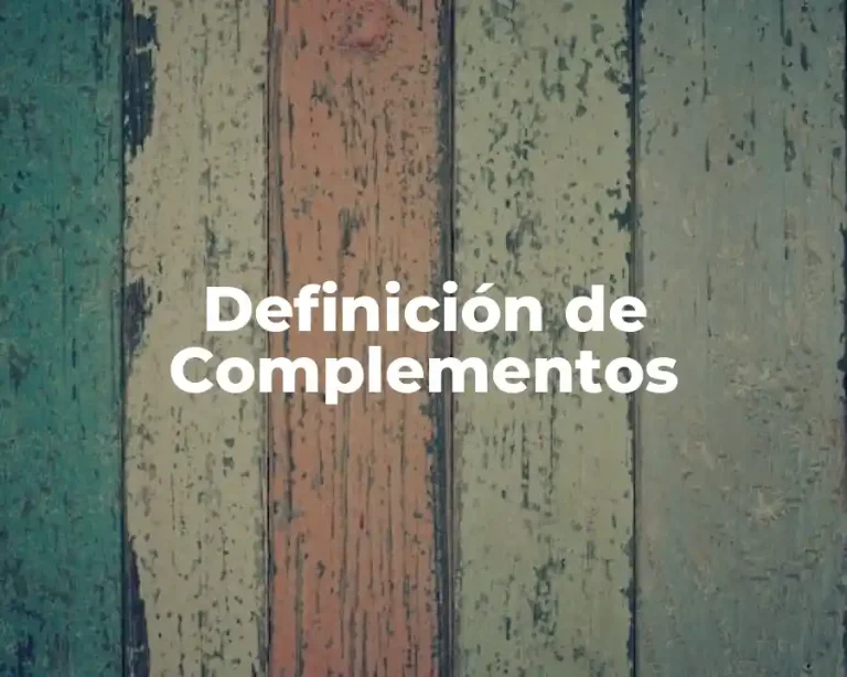 Definición de Complementos