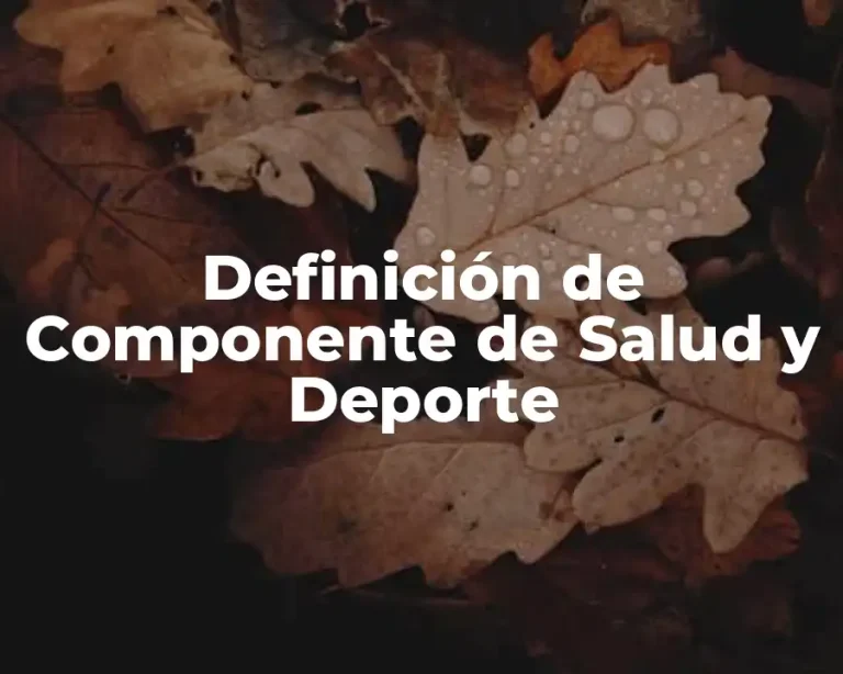 Definición de Componente de Salud y Deporte