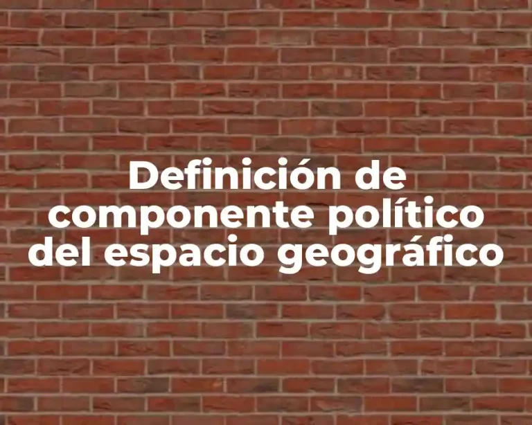 Definición de componente político del espacio geográfico