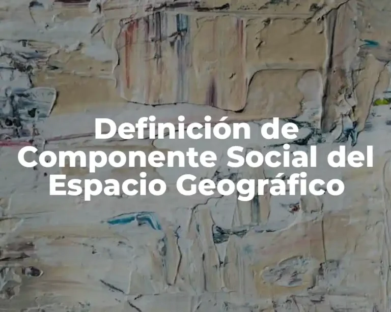 Definición de Componente Social del Espacio Geográfico