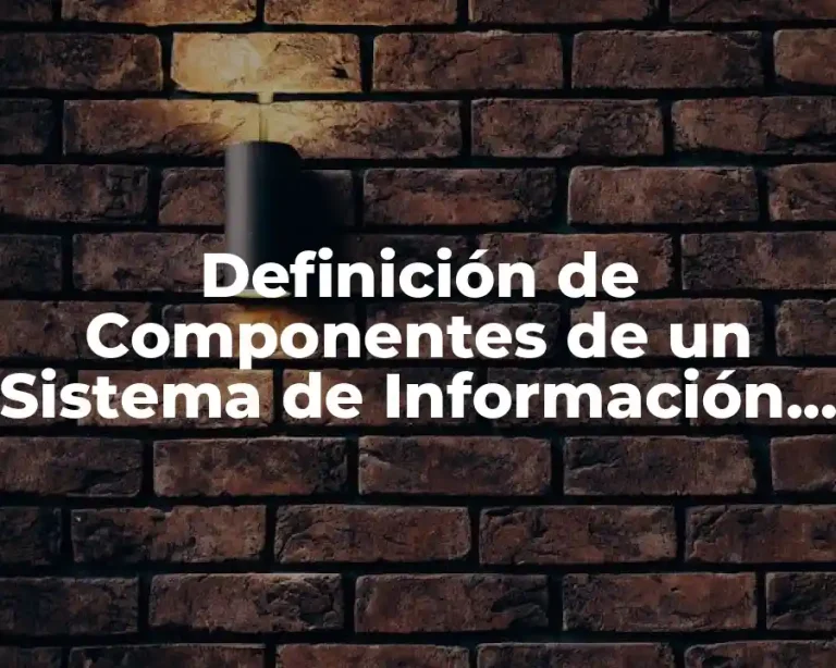 Definición de Componentes de un Sistema de Información Gerencial