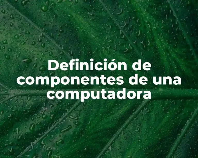 Definición de componentes de una computadora