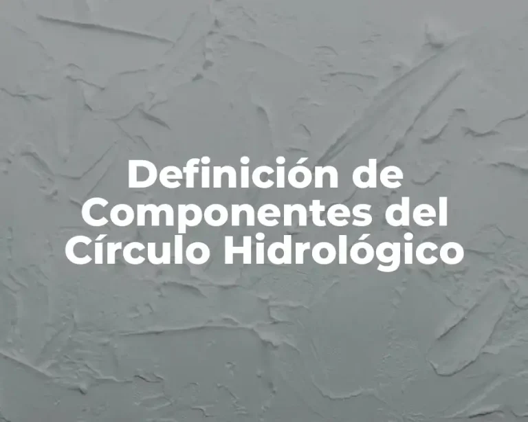 Definición de Componentes del Círculo Hidrológico