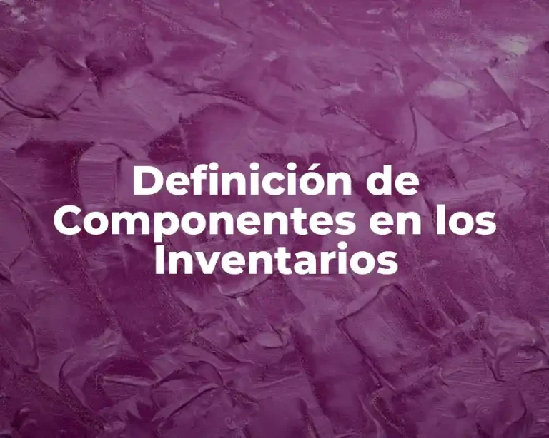 Definición de Componentes en los Inventarios