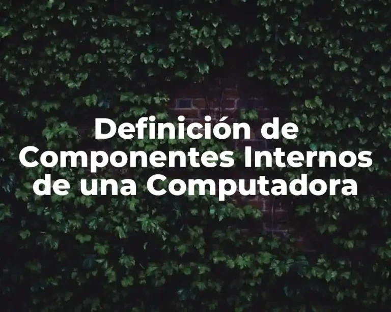Definición de Componentes Internos de una Computadora