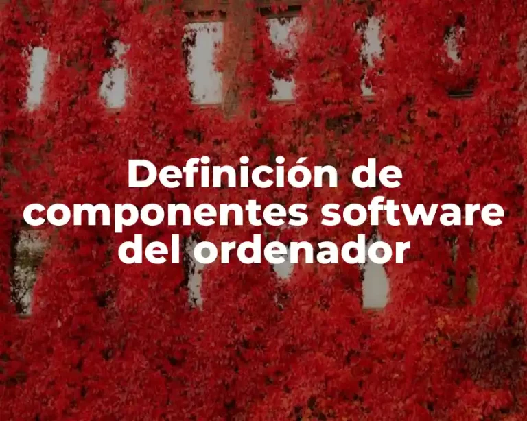 Definición de componentes software del ordenador
