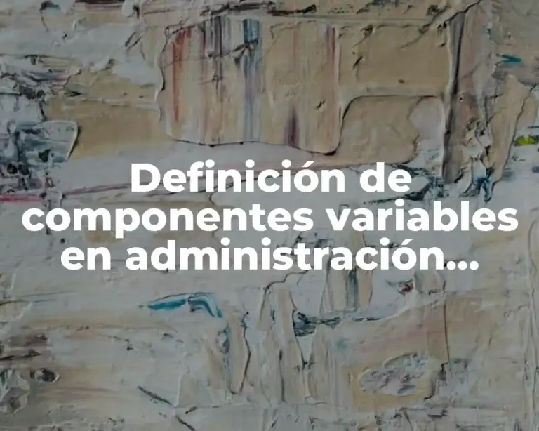 Definición de componentes variables en administración financiera