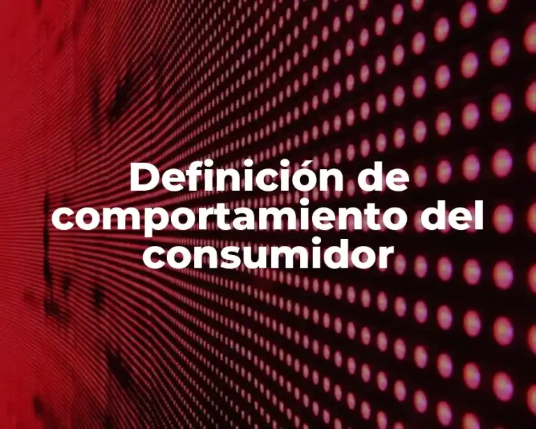 Definición de comportamiento del consumidor