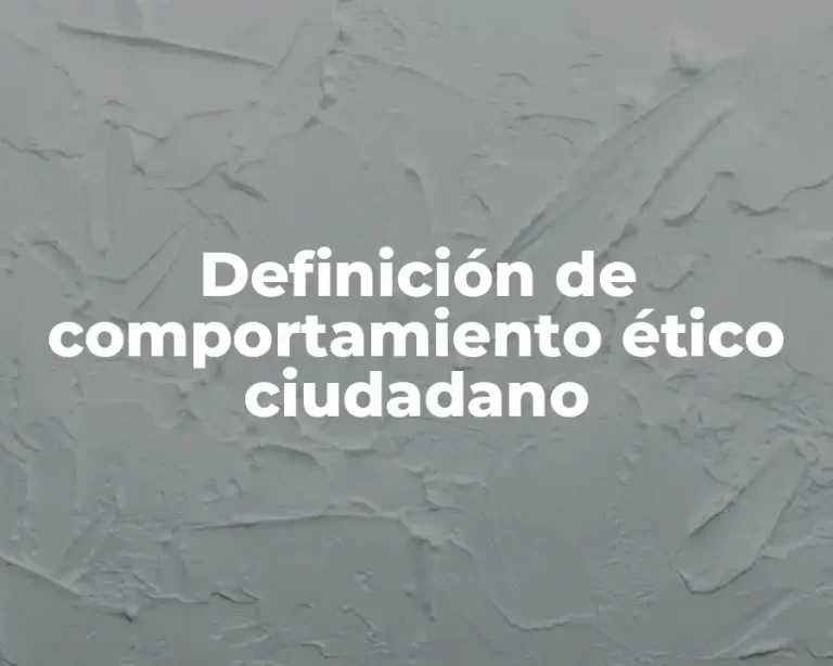 Definición de comportamiento ético ciudadano