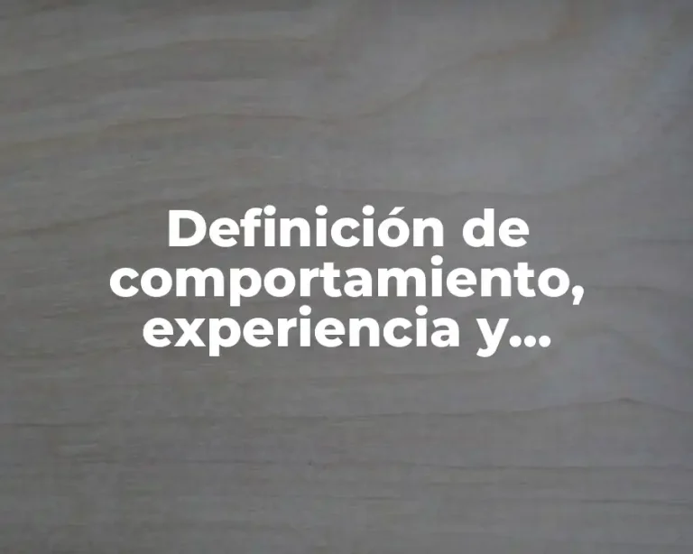 Definición de comportamiento, experiencia y emociones