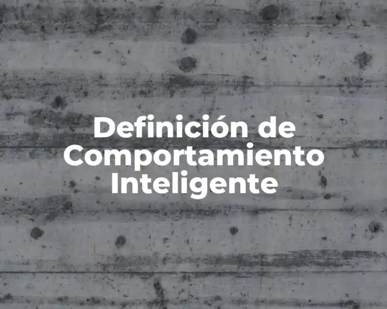 Definición de Comportamiento Inteligente