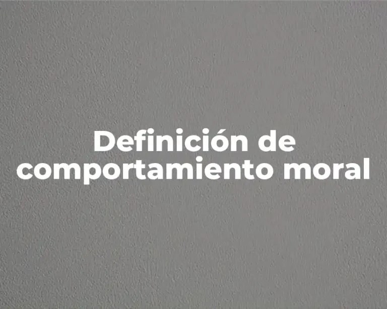 Definición de comportamiento moral