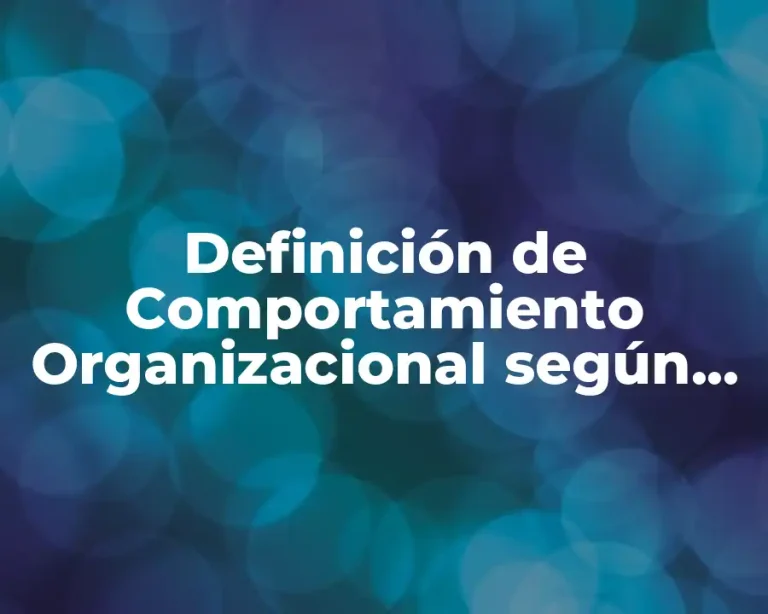 Definición de Comportamiento Organizacional según Robbins y Stephen