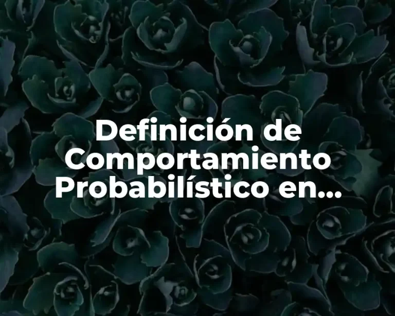 Definición de Comportamiento Probabilístico en Probabilidad