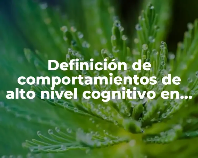 Definición de comportamientos de alto nivel cognitivo en animales