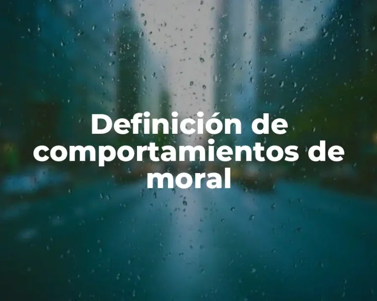 Definición de comportamientos de moral