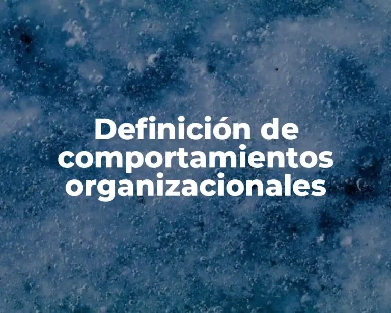 Definición de comportamientos organizacionales