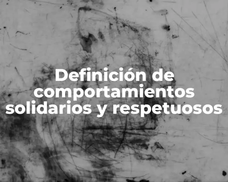 Definición de comportamientos solidarios y respetuosos