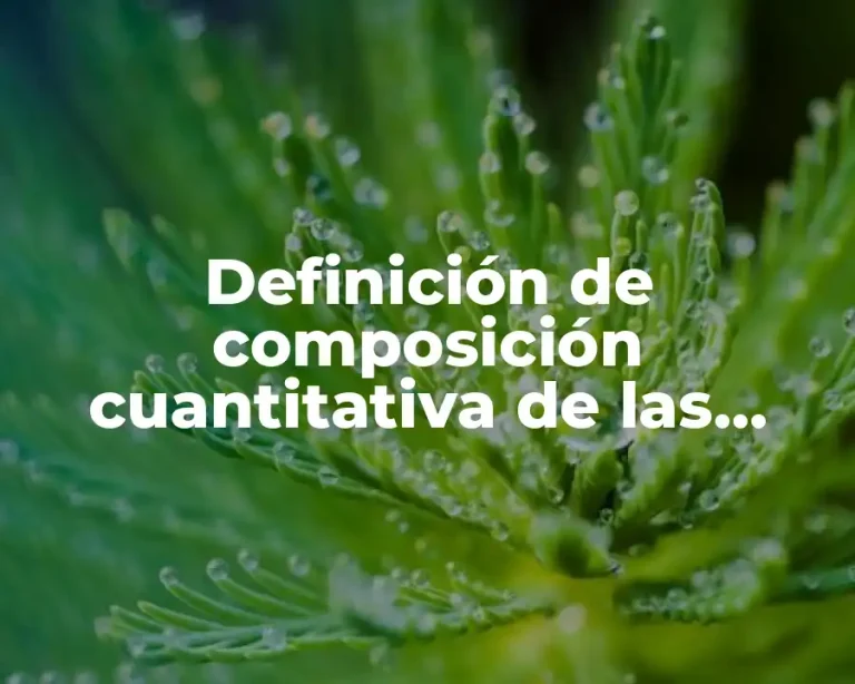 Definición de composición cuantitativa de las sustancias