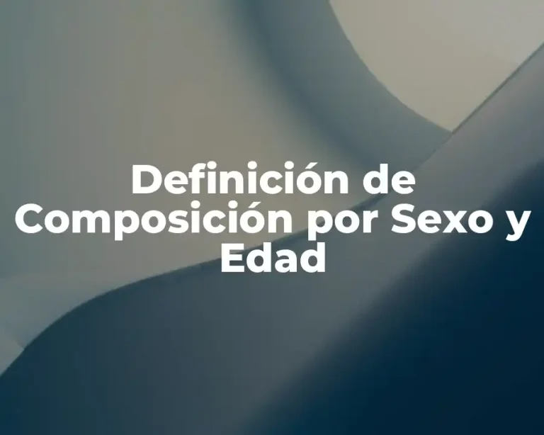 Definición de Composición por Sexo y Edad