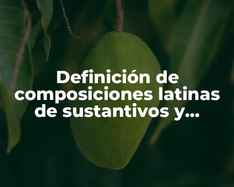 Definición de composiciones latinas de sustantivos y adjetivos