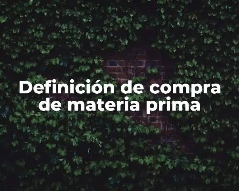 Definición de compra de materia prima