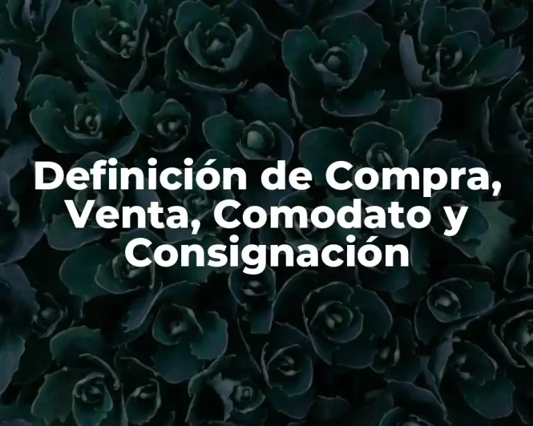 Definición de Compra, Venta, Comodato y Consignación