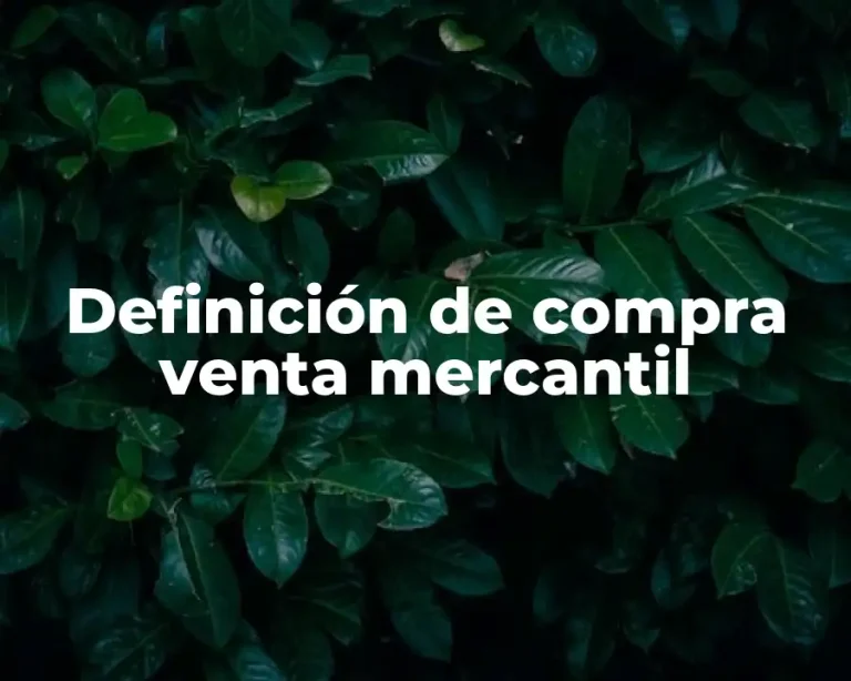Definición de compra venta mercantil