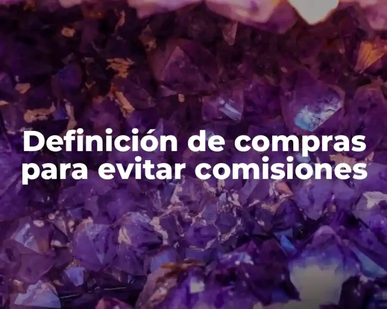 Definición de compras para evitar comisiones