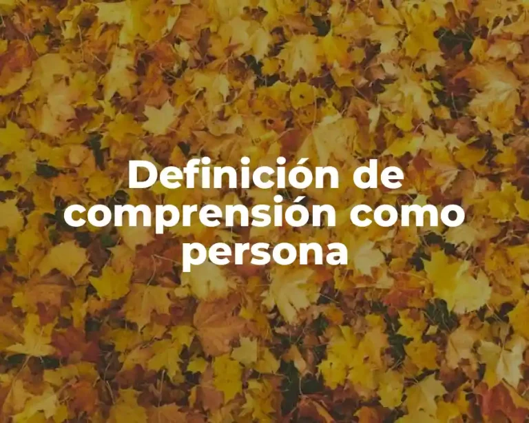Definición de comprensión como persona