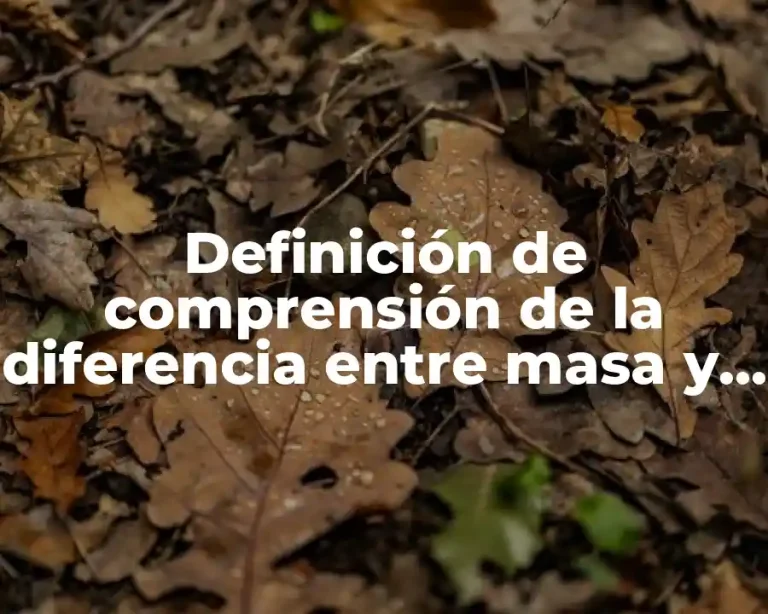Definición de comprensión de la diferencia entre masa y peso