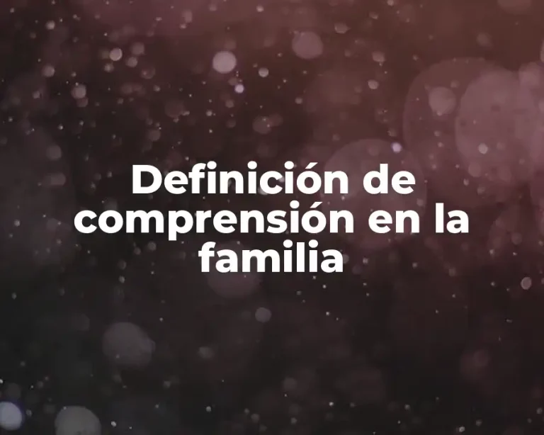 Definición de comprensión en la familia