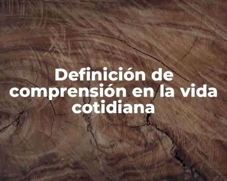 Definición de comprensión en la vida cotidiana
