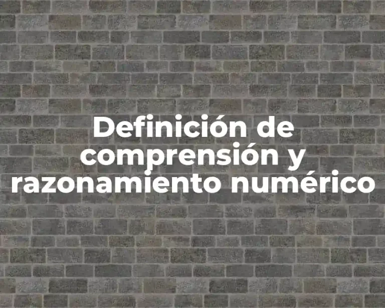 Definición de comprensión y razonamiento numérico