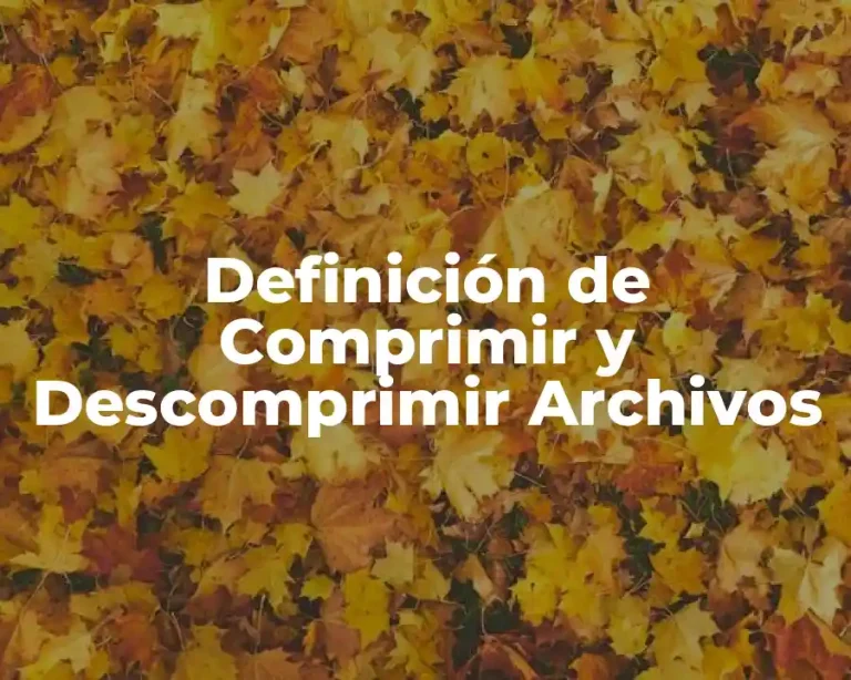 Definición de Comprimir y Descomprimir Archivos