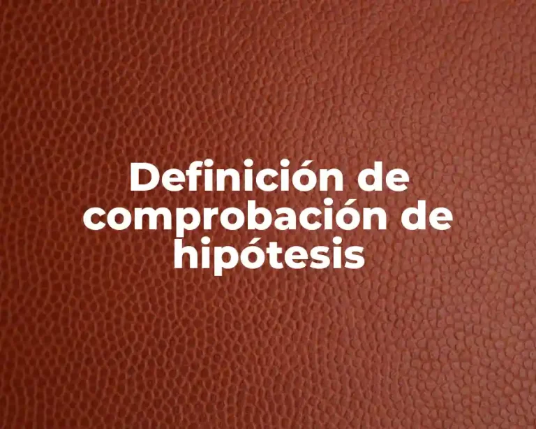 Definición de comprobación de hipótesis